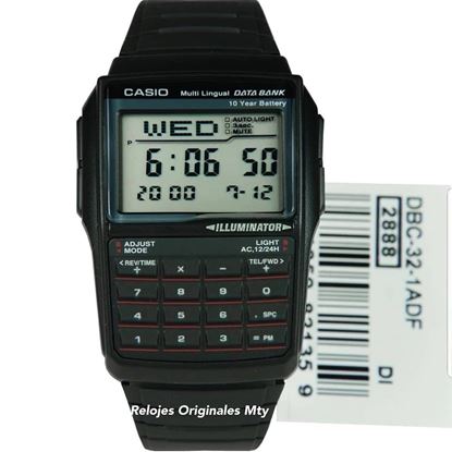 Imagen de RELOJ CASIO RETRO VINTAGE DBC-32-1A CAUCHO CALCULADORA