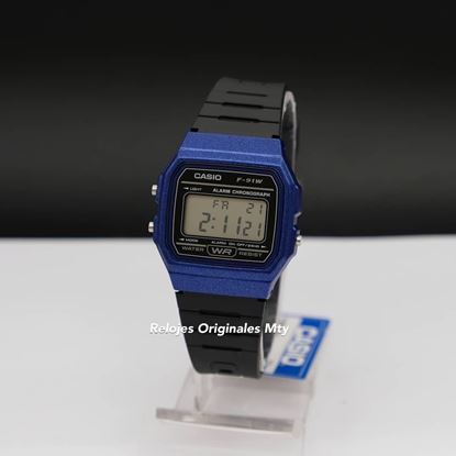 Imagen de RELOJ CASIO VINTAGE F91WM-2A AZUL UNISEX ORIGINAL