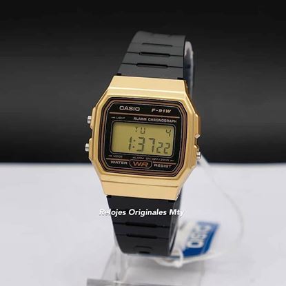 Imagen de RELOJ CASIO VINTAGE F91WM-9A DORADO UNISEX ORIGINAL