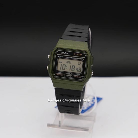 Imagen de RELOJ CASIO VINTAGE F91WM-9A VERDEUNISEX ORIGINAL