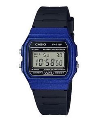 Imagen de RELOJ CASIO F91WM-2A AZUL CON NEGRO