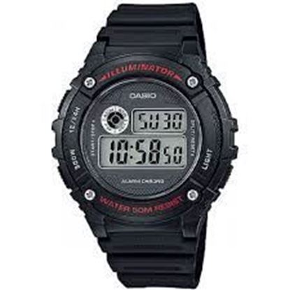 Imagen de RELOJ CASIO HOMBRE W-216H NEGRO CON ROJO