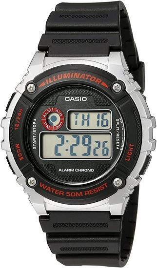 Imagen de RELOJ CASIO W216H-1C NEGRO CON PLATA