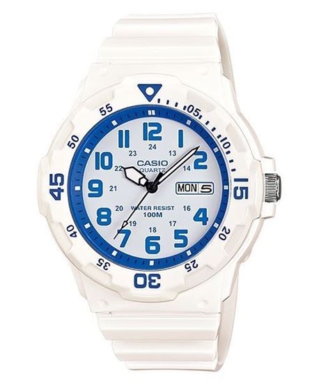 Imagen de RELOJ CASIO MRW 200HC BLANCO FECHADOR SUMERGIBLE 100M