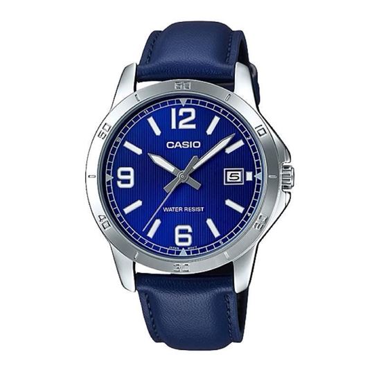 Imagen de RELOJ CASIO MTP-V004L-2B PIEL AZUL FECHADOR